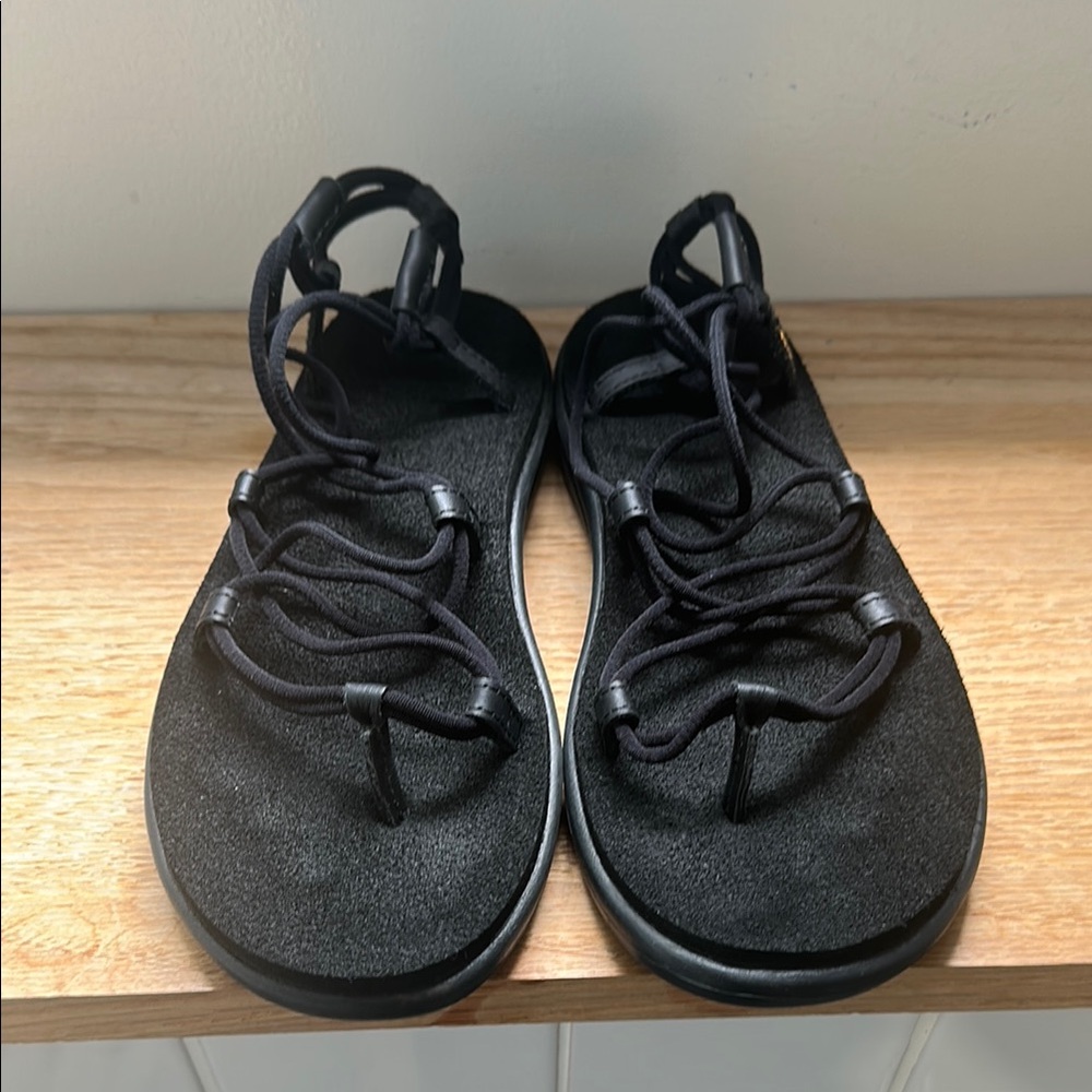Teva Black Textured Sole Sandals